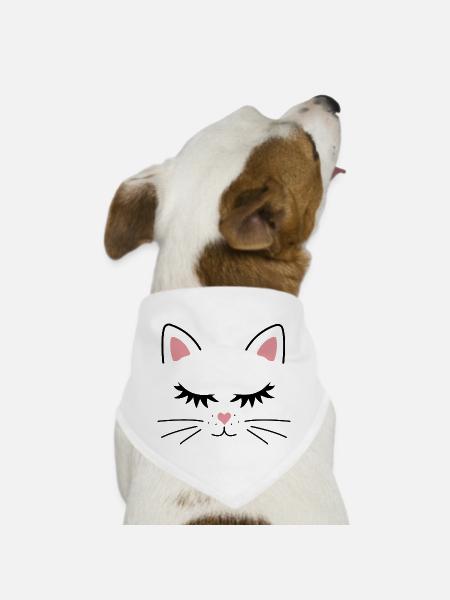 FACE CAT - Dog Bandana - white - Front