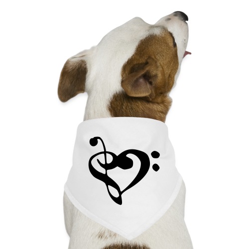 musical note with heart - Dog Bandana