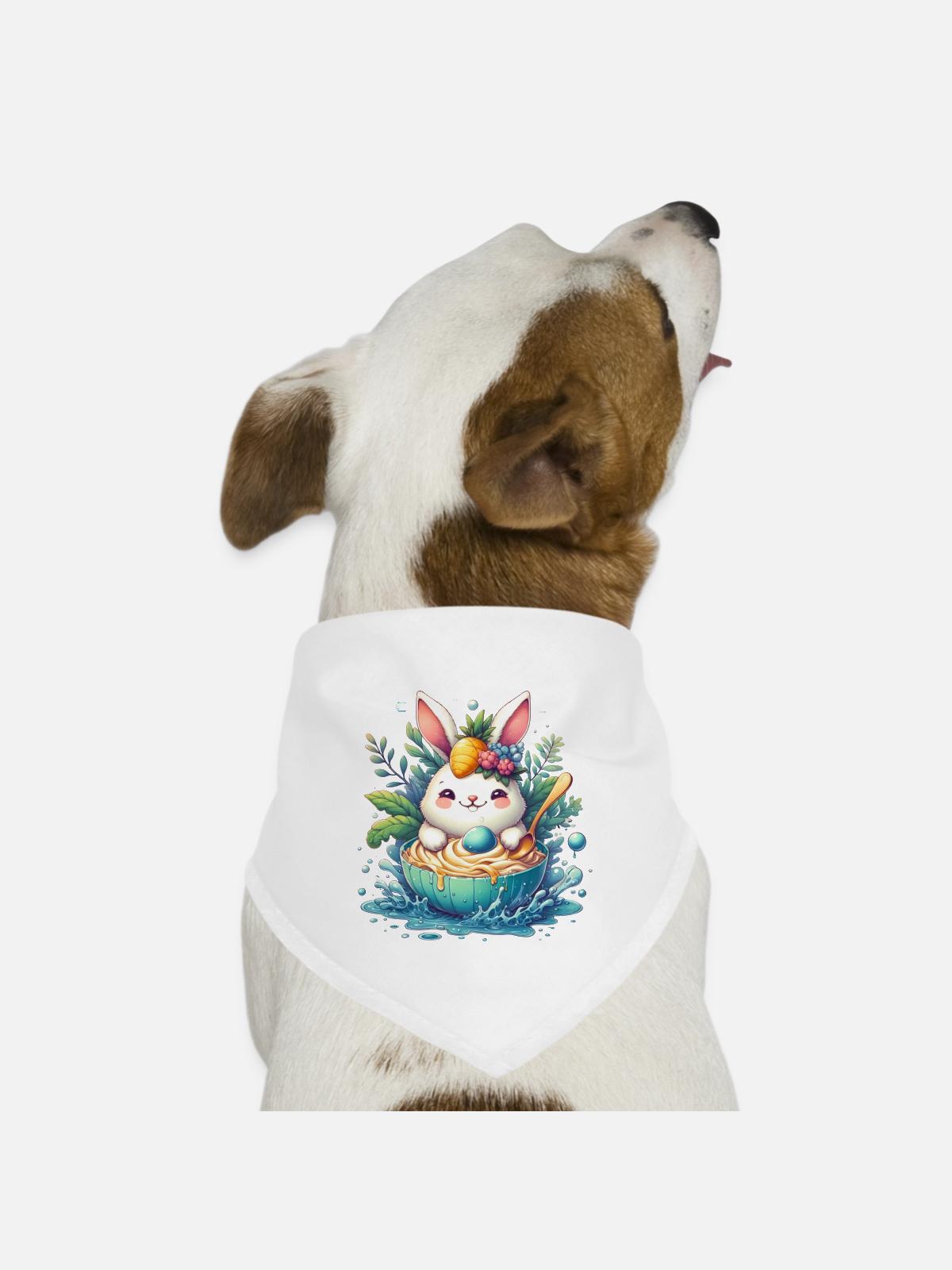 Summer, baniy - Dog Bandana - white - Front