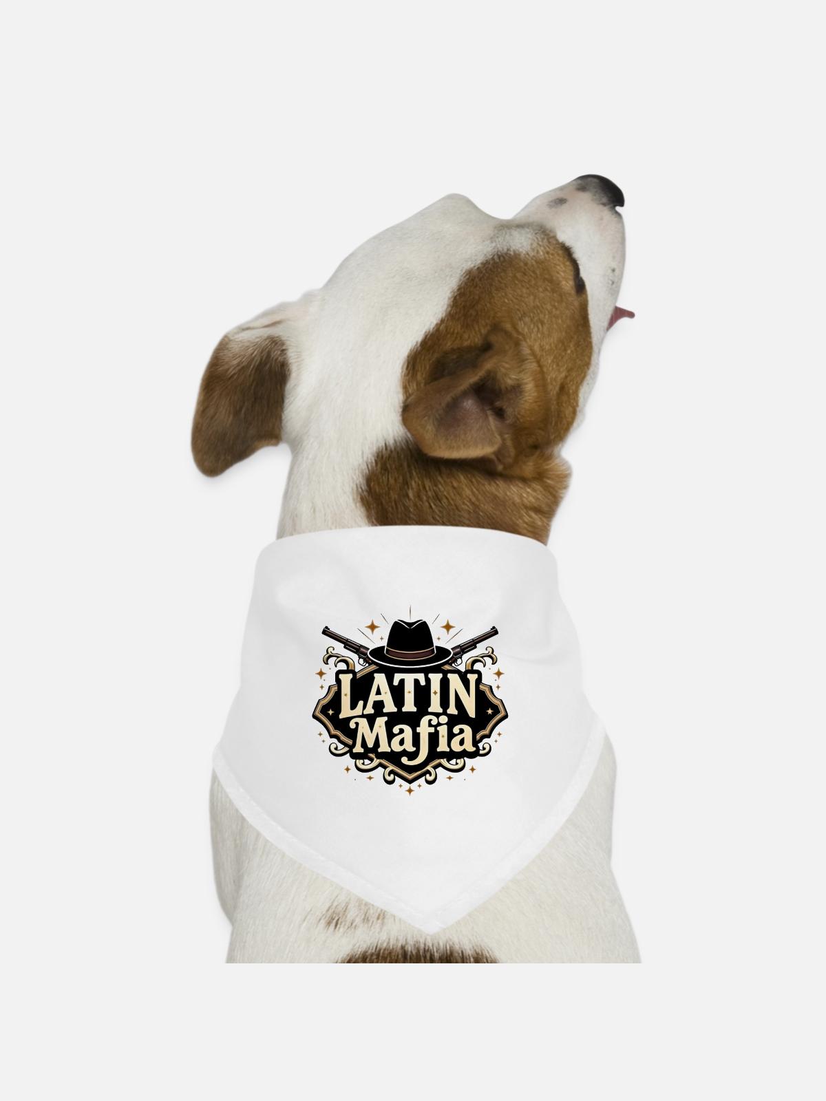 Latin Mafia Retro Design - Dog Bandana - white - Front