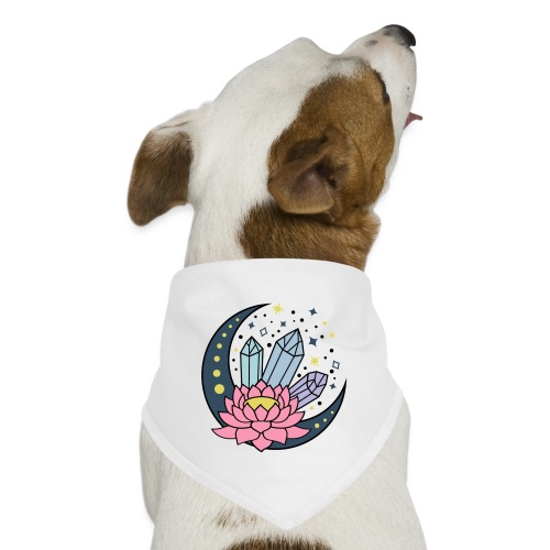 Half A Moon, Healing Crystals Lotus Flower - Dog Bandana