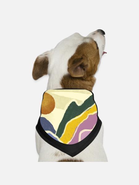 Sunlit Rainbow Ridge - Dog Bandana - black - Front