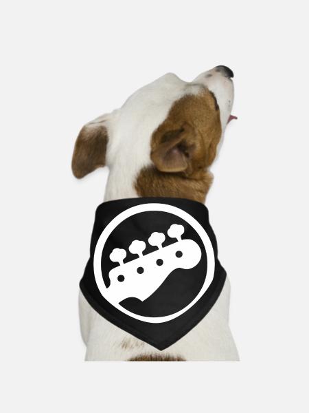 Bass Guitar Player - Dog Bandana - black - Front
