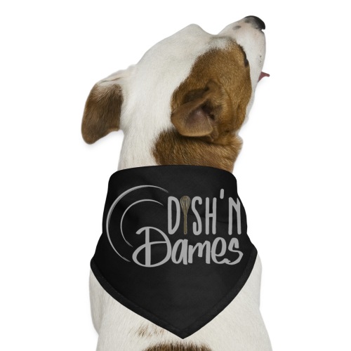 Dish'n Dames White & Gold Logo - Dog Bandana