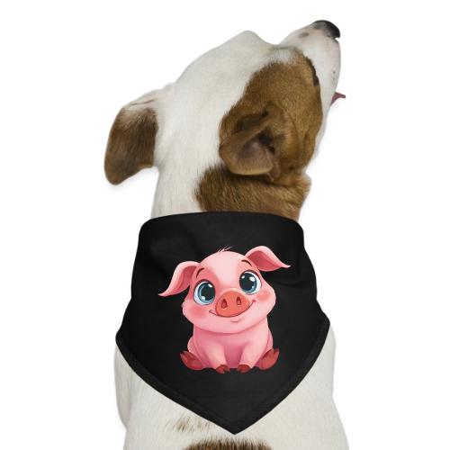 Adorable Cartoon Baby Pig Sitting with Big Eyes - Dog Bandana