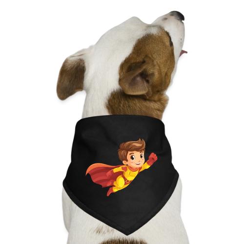 Cheerful Cartoon Superhero Boy Flying High - Dog Bandana