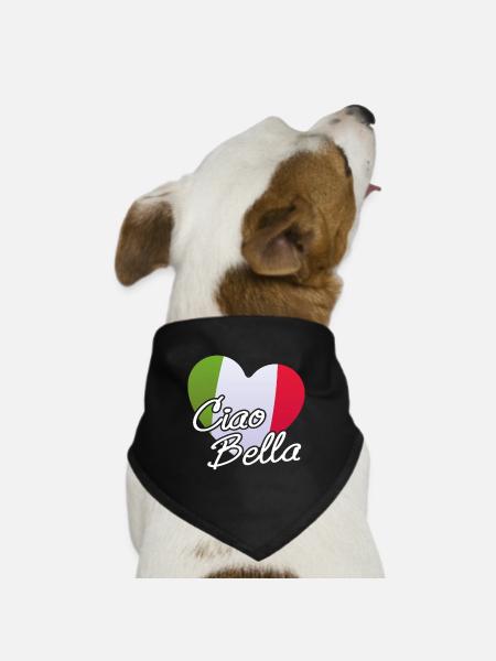 Ciao Bella Italy Heart Italian Gift - Dog Bandana - black - Front