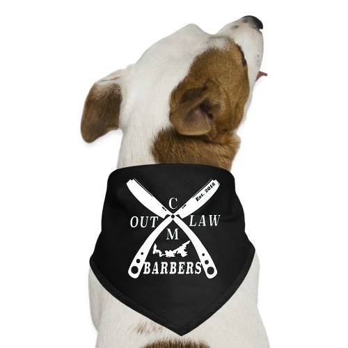 Outlaw Barbers Logo White - Dog Bandana