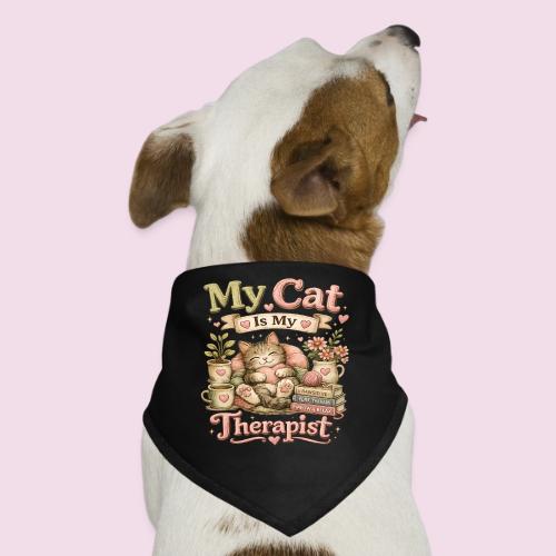 Flux Faux Embroidery My Cat Is My Therapist Design - Dog Bandana