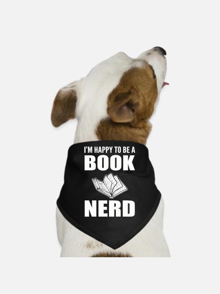 Book Nerd Freelance Writer - Dog Bandana - black - Front