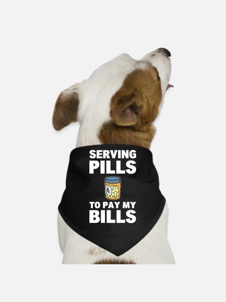 Funny Pharmacist Pharmacy Technician - Dog Bandana - black - Front