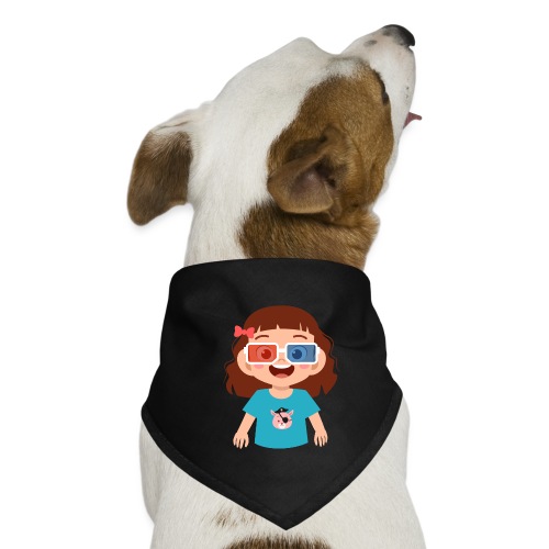 Girl red blue 3D glasses doing Vision Therapy - Dog Bandana