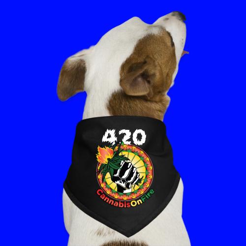 Whimsical 420 OnFire Time Weed Marijuana Design - Dog Bandana