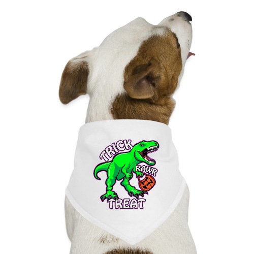 Trick Rawr Treat T Rex Dinosaur Halloween Cartoon - Dog Bandana
