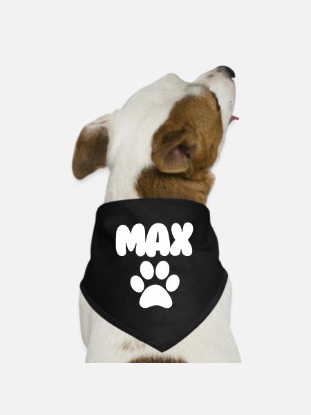 Stylish and Personal: The "Max" Name Bandana - Dog Bandana - black - Front