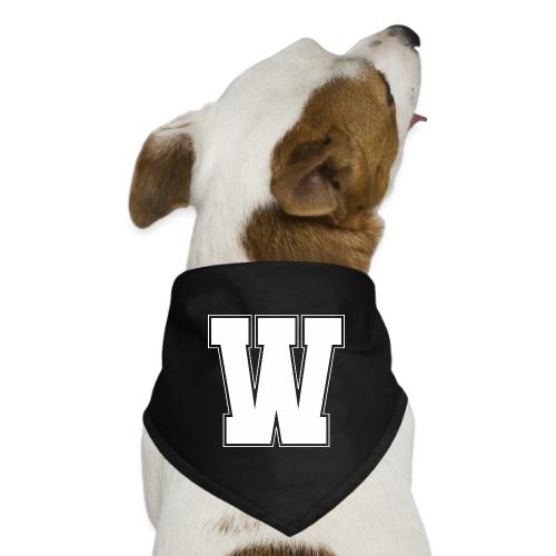 White Letter W – Varsity Alphabet Monogram - Dog Bandana
