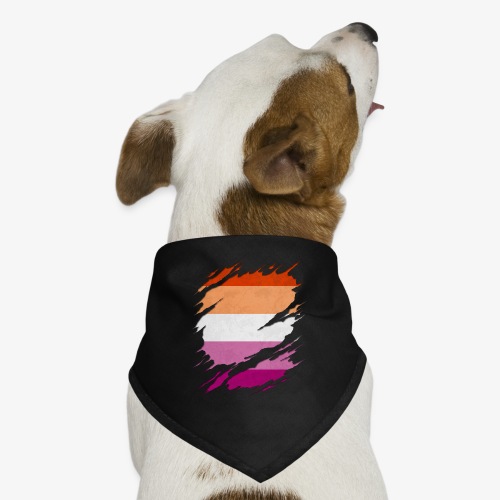 Lesbian Pride Flag Ripped Reveal - Dog Bandana