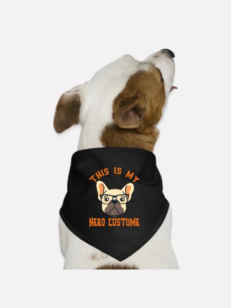 This Is My Nerd Costume - Dog Bandana - black - Front
