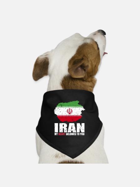 Iran Flag - Dog Bandana - black - Front