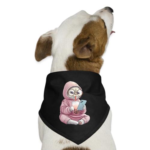Cool Cat Bubble Tea Cartoon Design - Dog Bandana