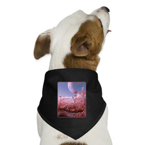 Cosmic Moon & Cosmos Flowers Art - Dog Bandana