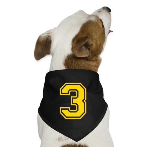 Number 3 in a classic athletic collegiate font - Dog Bandana