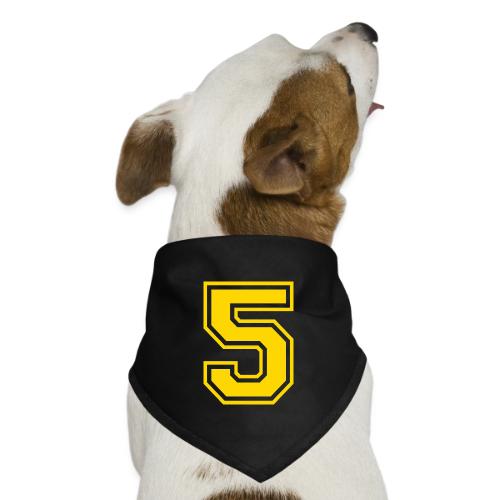 Number 5 in a classic athletic collegiate font - Dog Bandana