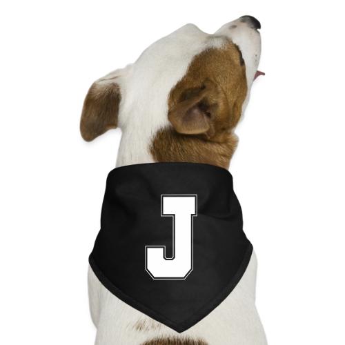 White Letter J – Varsity Alphabet Monogram - Dog Bandana