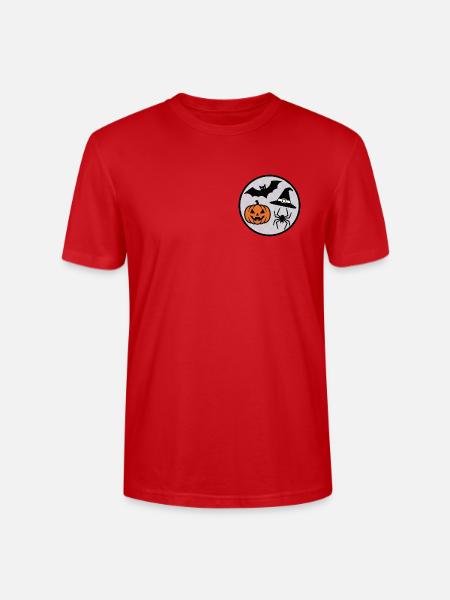 Halloween Circle: Pumpkin Bat Spider - Stanley/Stella Crafter Unisex Organic T-Shirt - red
