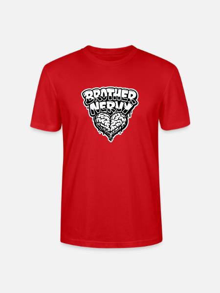 Brother Nervy Heart - Stanley/Stella Crafter Unisex Organic T-Shirt - red