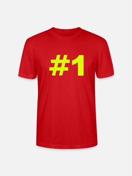 Number 1 - Stanley/Stella Crafter Unisex Organic T-Shirt - red