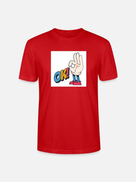 Hand Gesture OK with Bold Text - Stanley/Stella Crafter Unisex Organic T-Shirt - red