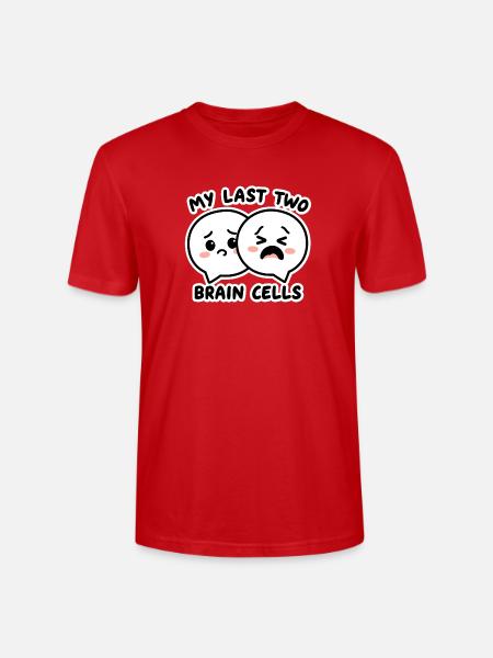 My Last Two Brain Cells - Stanley/Stella Crafter Unisex Organic T-Shirt - red