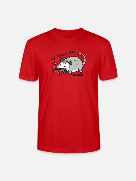 Eat Trash Funny Opossum - Stanley/Stella Crafter Unisex Organic T-Shirt - red