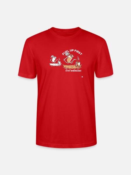 Fuel Up First Stay Energized - Stanley/Stella Crafter Unisex Organic T-Shirt - red
