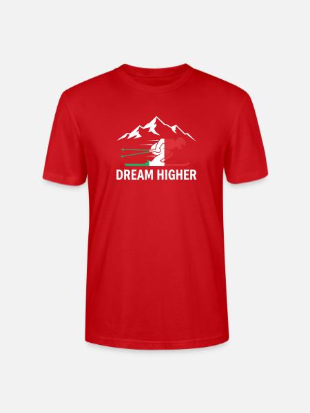 Dream Higher Alpine Skier - Stanley/Stella Crafter Unisex Organic T-Shirt - red