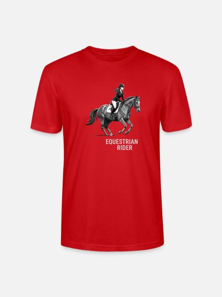 Monochrome Equestrian Rider - Stanley/Stella Crafter Unisex Organic T-Shirt - red