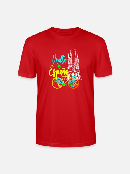 Vuelta Espana Neon Bicycle - Stanley/Stella Crafter Unisex Organic T-Shirt - red