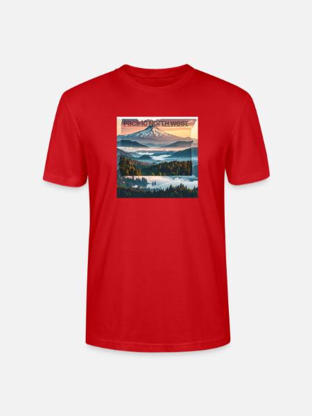 Pacific northwest - Stanley/Stella Crafter Unisex Organic T-Shirt - red
