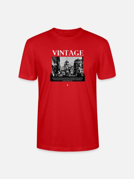Timeless Mono Streetscape - Stanley/Stella Crafter Unisex Organic T-Shirt - red