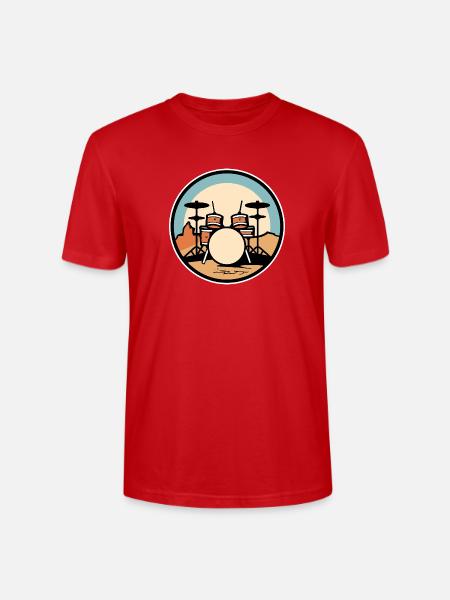 Drum Kit Artwork - Stanley/Stella Crafter Unisex Organic T-Shirt - red