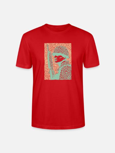 Mosaic Soldier Rifle Art - Stanley/Stella Crafter Unisex Organic T-Shirt - red