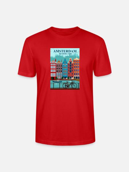 Amsterdam Travel - Stanley/Stella Crafter Unisex Organic T-Shirt - red