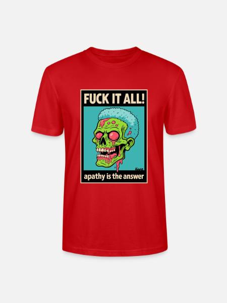 Apathy Skull Graphic with Bold Text - Stanley/Stella Crafter Unisex Organic T-Shirt - red