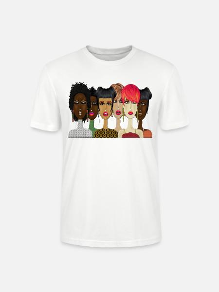 "United – Bold & Beautiful Women Art" - Stanley/Stella Crafter Unisex Organic T-Shirt - white