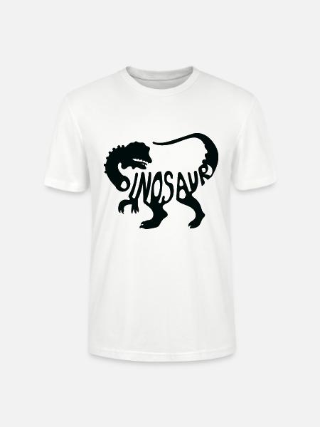 Bold Dinosaur Silhouette T-Shirt Design - Stanley/Stella Crafter Unisex Organic T-Shirt - white