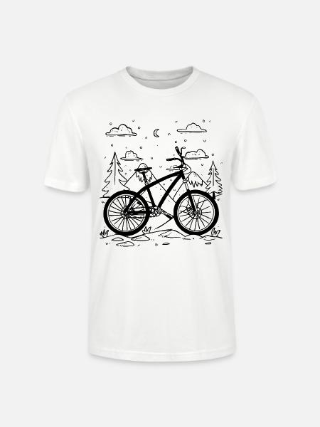 Mountain Biking Comic Style - Stanley/Stella Crafter Unisex Organic T-Shirt - white