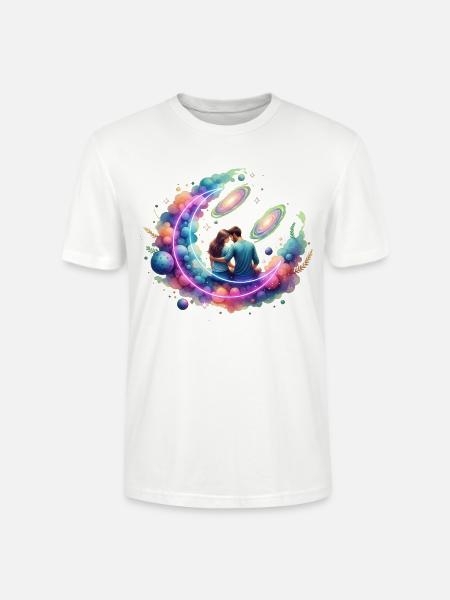 Cosmic Embrace Nebula - Stanley/Stella Crafter Unisex Organic T-Shirt - white