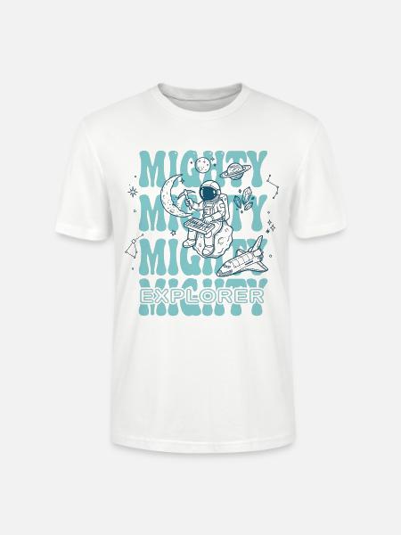 Moonlit Explorer Astronaut - Stanley/Stella Crafter Unisex Organic T-Shirt - white