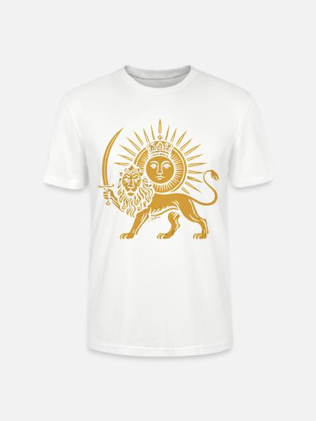 Solar Crowned Lion Emblem - Stanley/Stella Crafter Unisex Organic T-Shirt - white
